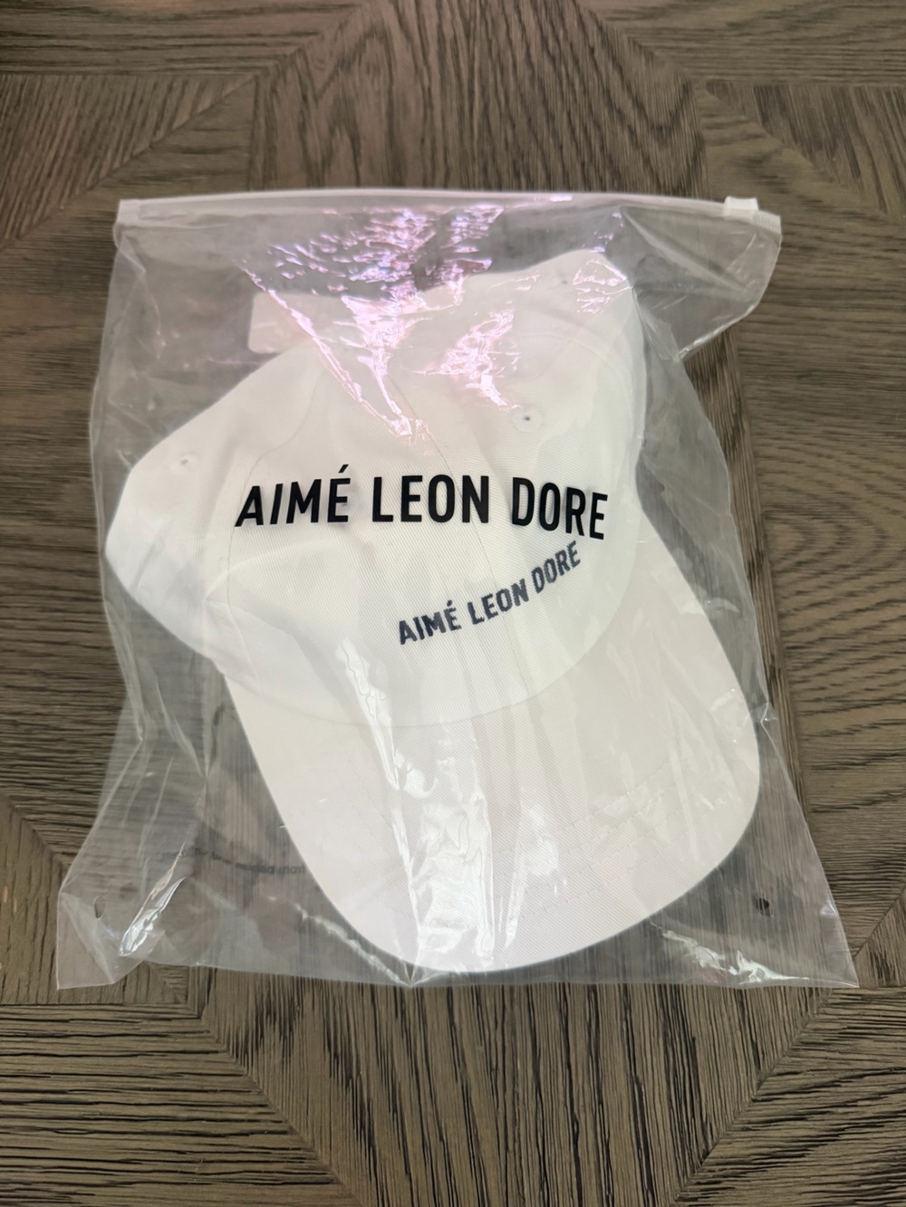 Aime Leon Dore White Baseball Cap with Black Logo